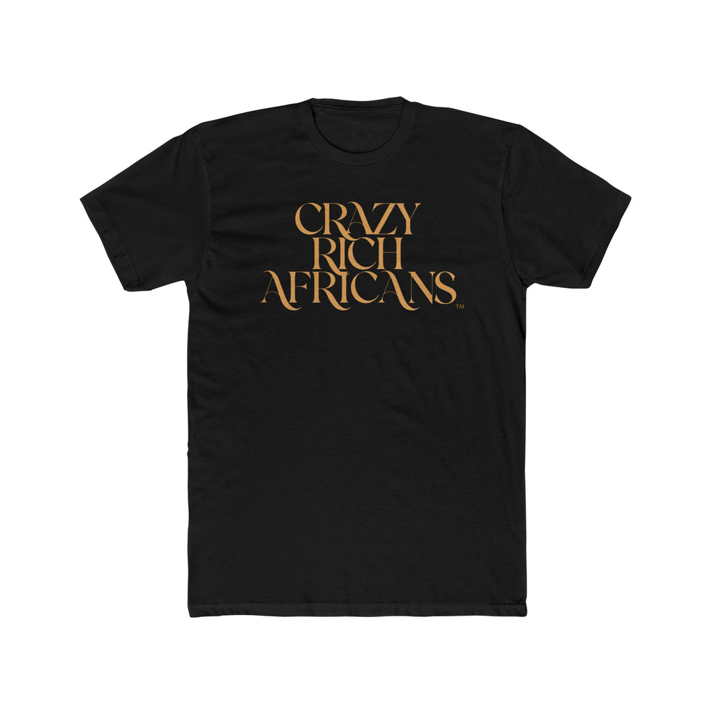 CRZY RICH AFRICANS Graphic Tee | Black Gold Typography Shirt
